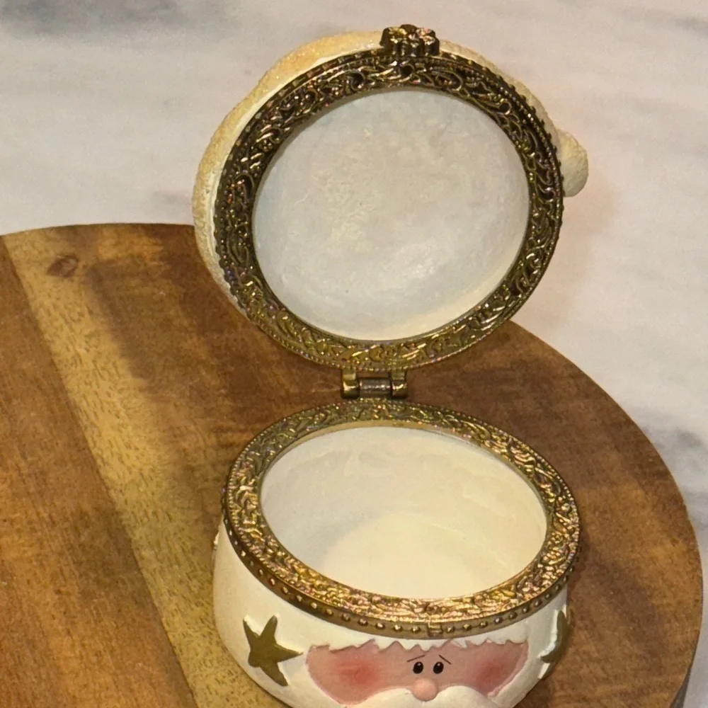 VTG Santa Clause Hinged Trinket Box